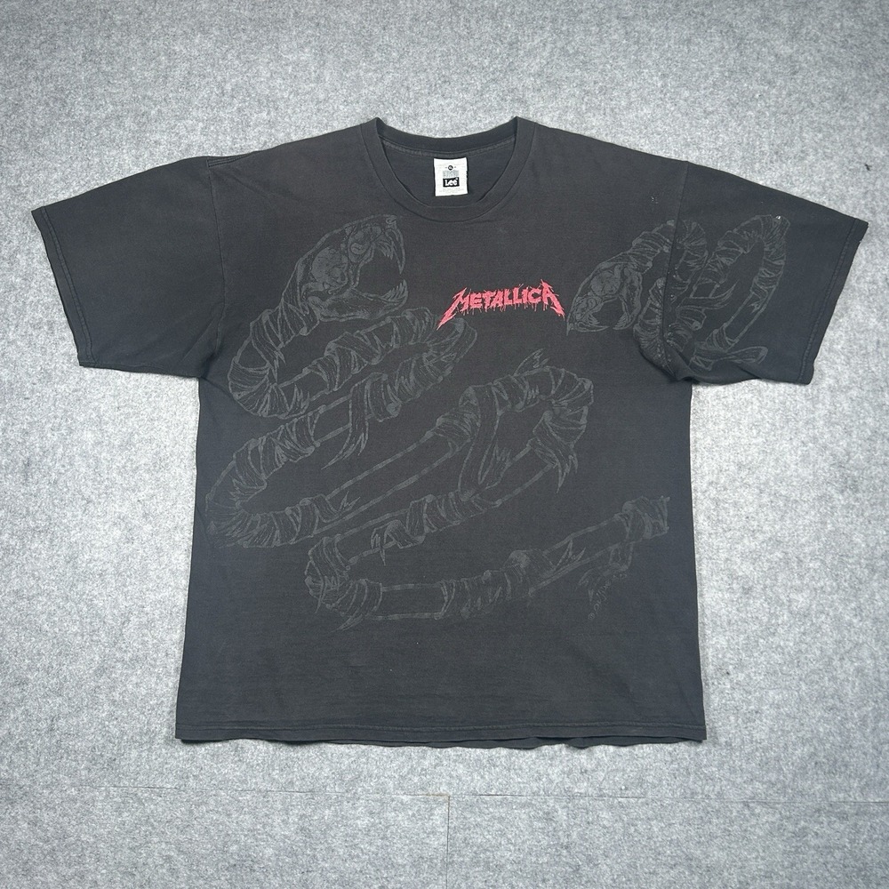 Vintage 1992 Metallica T Shirt Pushead All Over Print RARE LEE Tag Rock Faded‎
